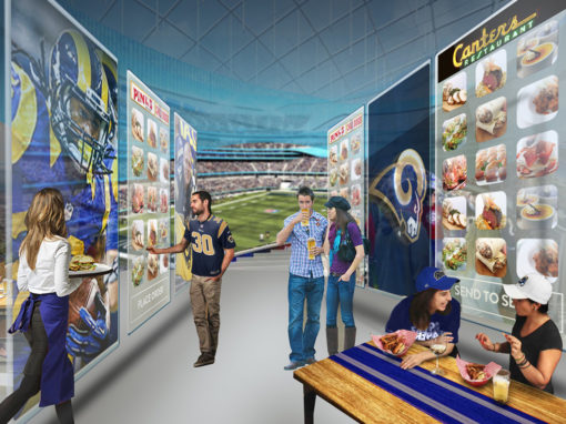 Future Concessions Concept Design for Hospitality Sports Stadium