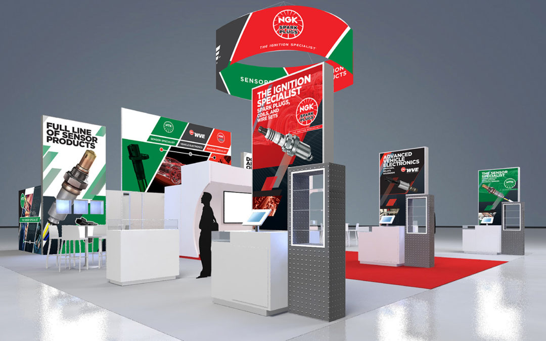 AAPEX Tradeshow Booth Design for Spark Plugs Brand
