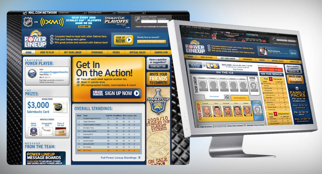 Hockey Team Website Game Mockup Design