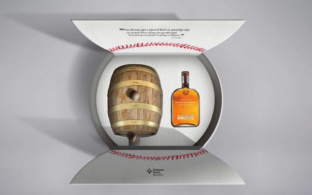Baseball Homeplate Packaging Design for Bourbon Barrel Gift