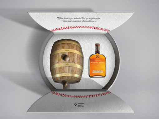 Baseball Homeplate Packaging Design for Bourbon Barrel Gift