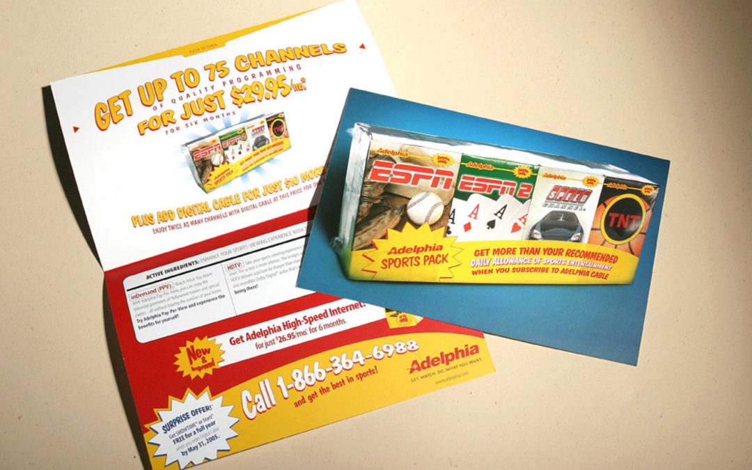 Cereal Box Theme Direct Mail for Cable Company