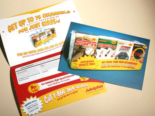 Cereal Box Theme Direct Mail for Cable Company