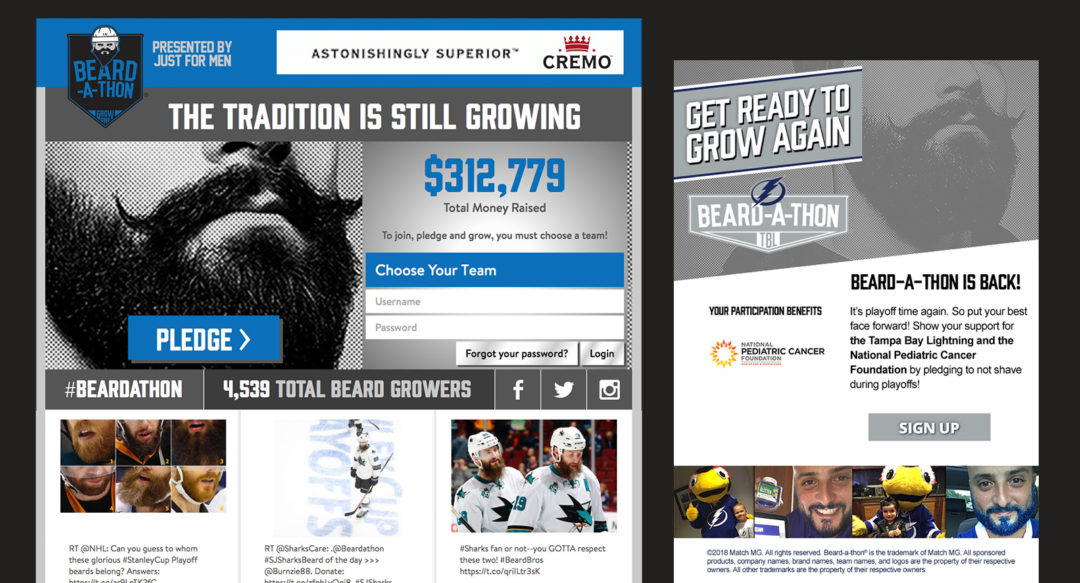 Hockey Fundraising Website Design – Beardathon.com