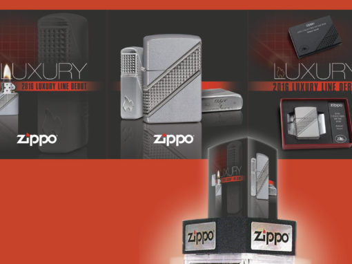 Luxury Product Point of Sale Graphic Design Zippo