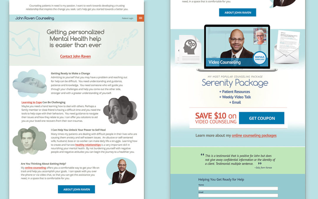 Mental Health Counselor Personal Branding Website Design – johnravencounseling.com
